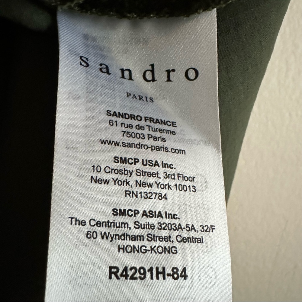 Sandro • Textured Layered Look Shirt Dress in‎ Olive - Picture 6 of 9